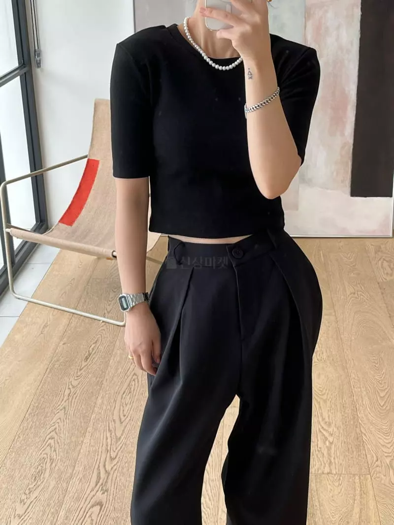 Beaming Seoul - Korean Women Fashion - #momslook - Fleece Crop Tee - 7