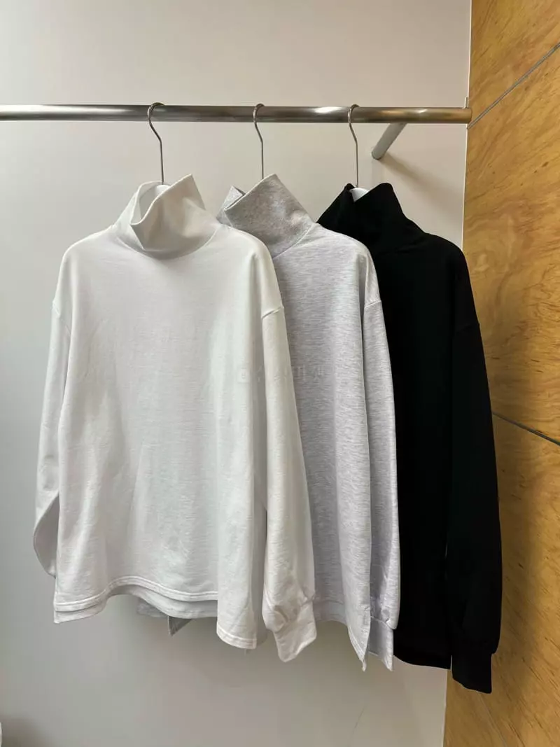 Beaming Seoul - Korean Women Fashion - #shopsmall - High Neck Fleece Tee - 8