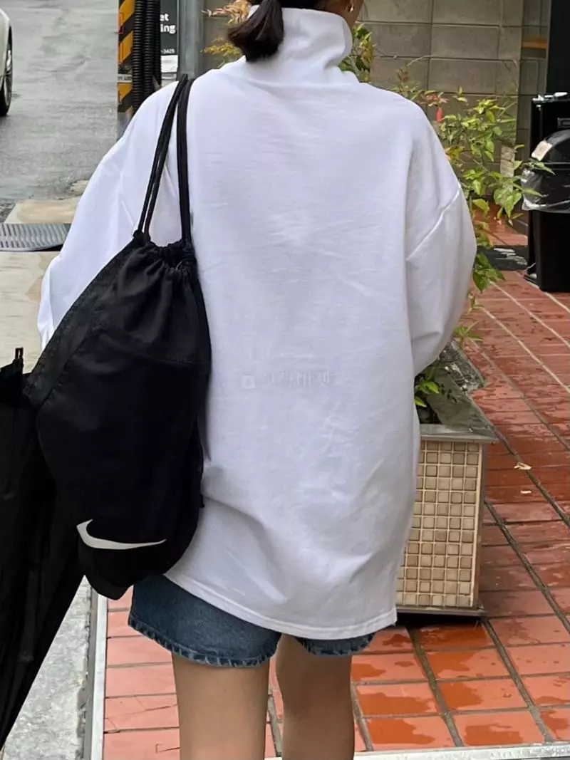 Beaming Seoul - Korean Women Fashion - #vintageinspired - High Neck Fleece Tee - 4