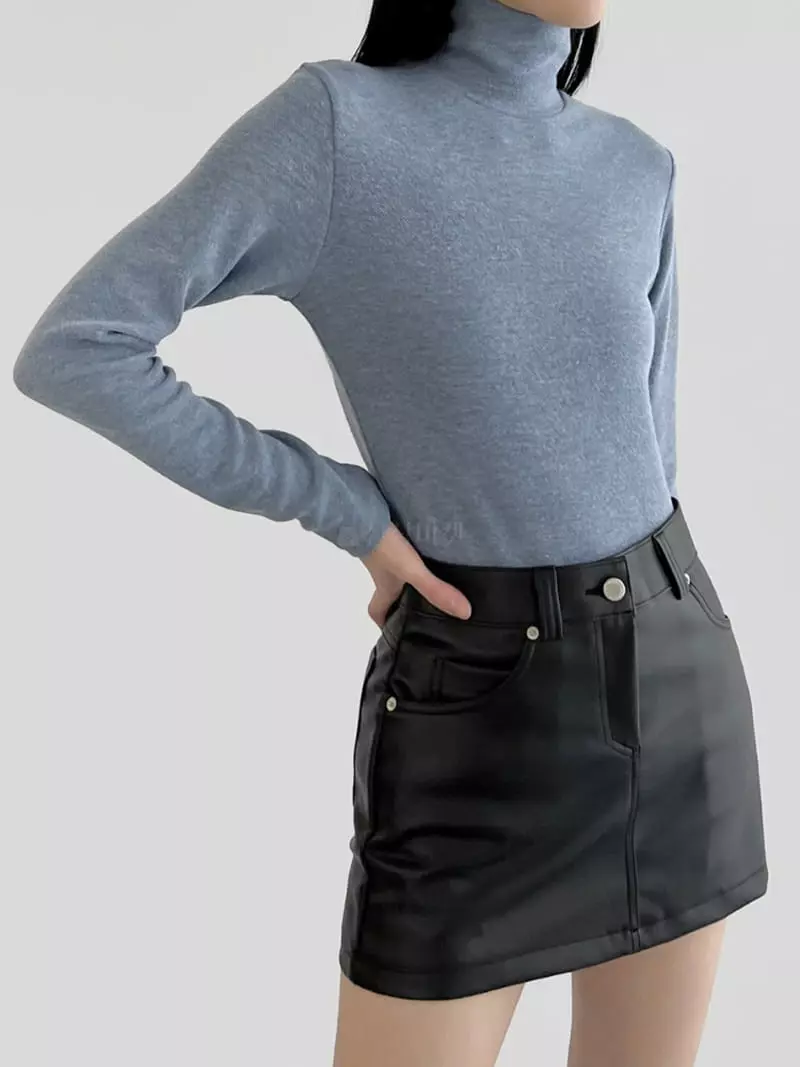 Beaming Seoul - Korean Women Fashion - #womensfashion - Hugguru Turtleneck Tee - 3