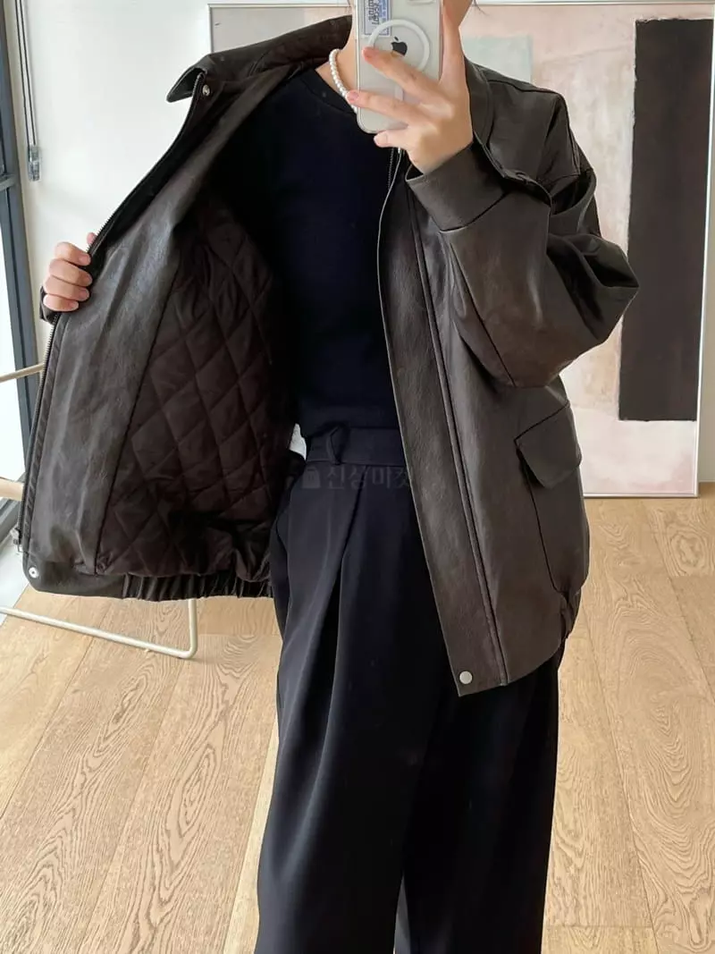 Beaming Seoul - Korean Women Fashion - #womensfashion - Leather Jacket - 2