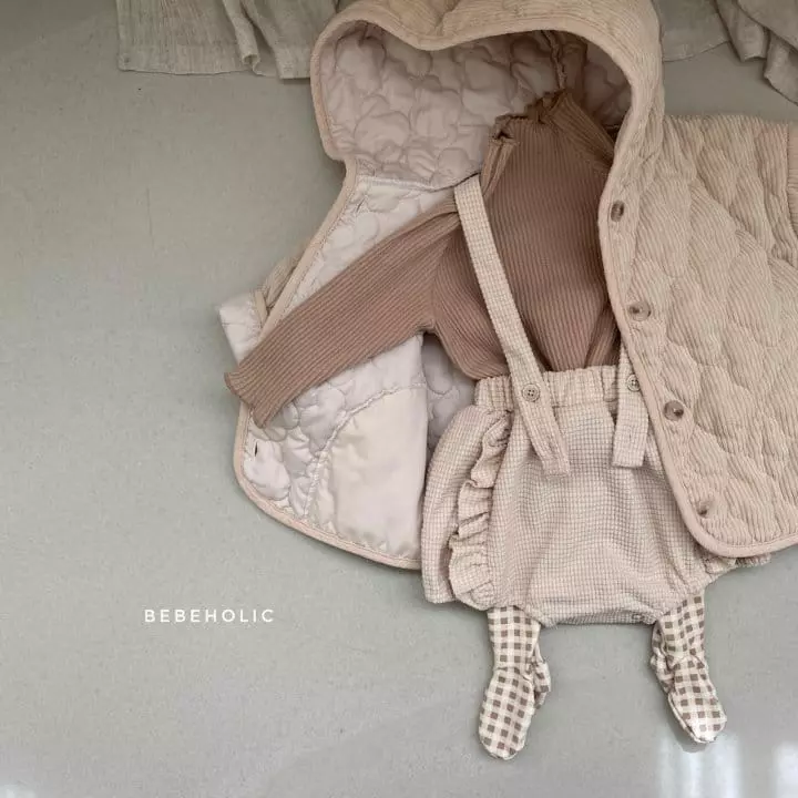 Bebe Holic - Korean Baby Fashion - #smilingbaby - Waffle Frill Dungarees - 4