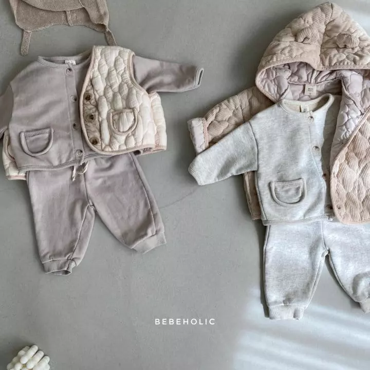 Bebe Holic - Korean Baby Fashion - #babyboutique - Bear Cardigan Set