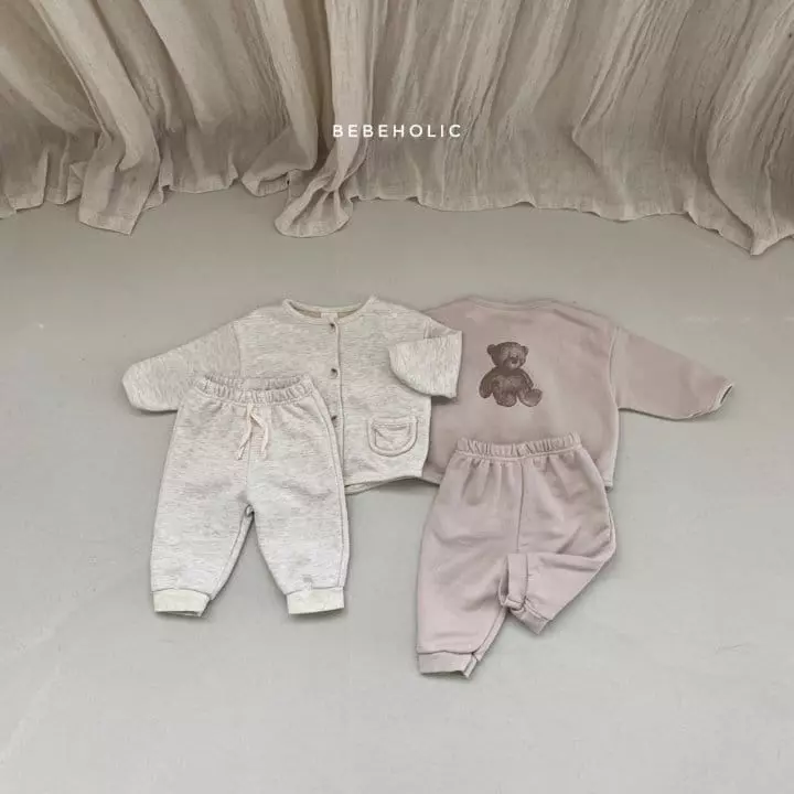Bebe Holic - Korean Baby Fashion - #babyfever - Bear Cardigan Set - 5