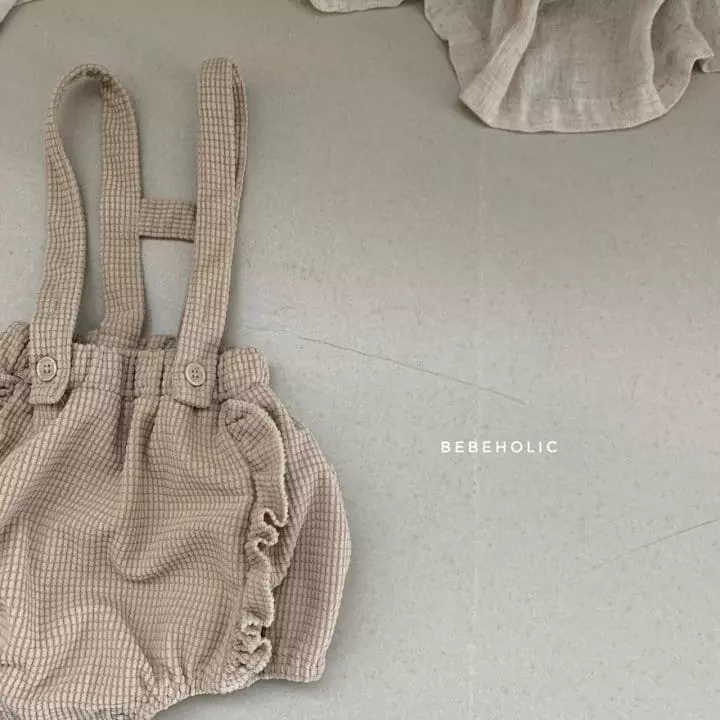 Bebe Holic - Korean Baby Fashion - #babylifestyle - Waffle Frill Dungarees - 10