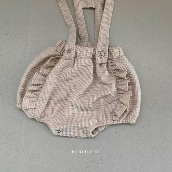 Bebe Holic - Korean Baby Fashion - #babyootd - Waffle Frill Dungarees - 12