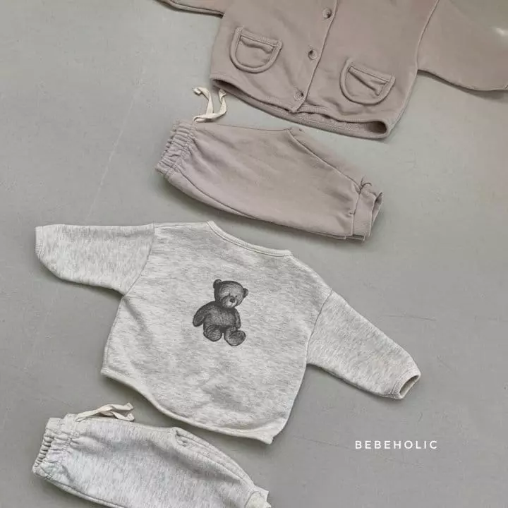 Bebe Holic - Korean Baby Fashion - #babyoutfit - Bear Cardigan Set - 10