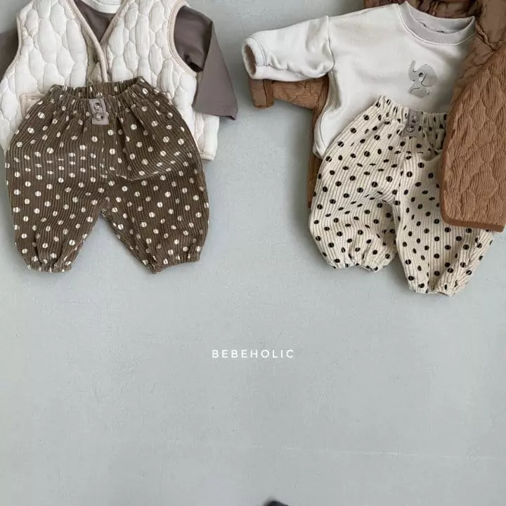 Bebe Holic - Korean Baby Fashion - #onlinebabyshop - Dot Rib Pants