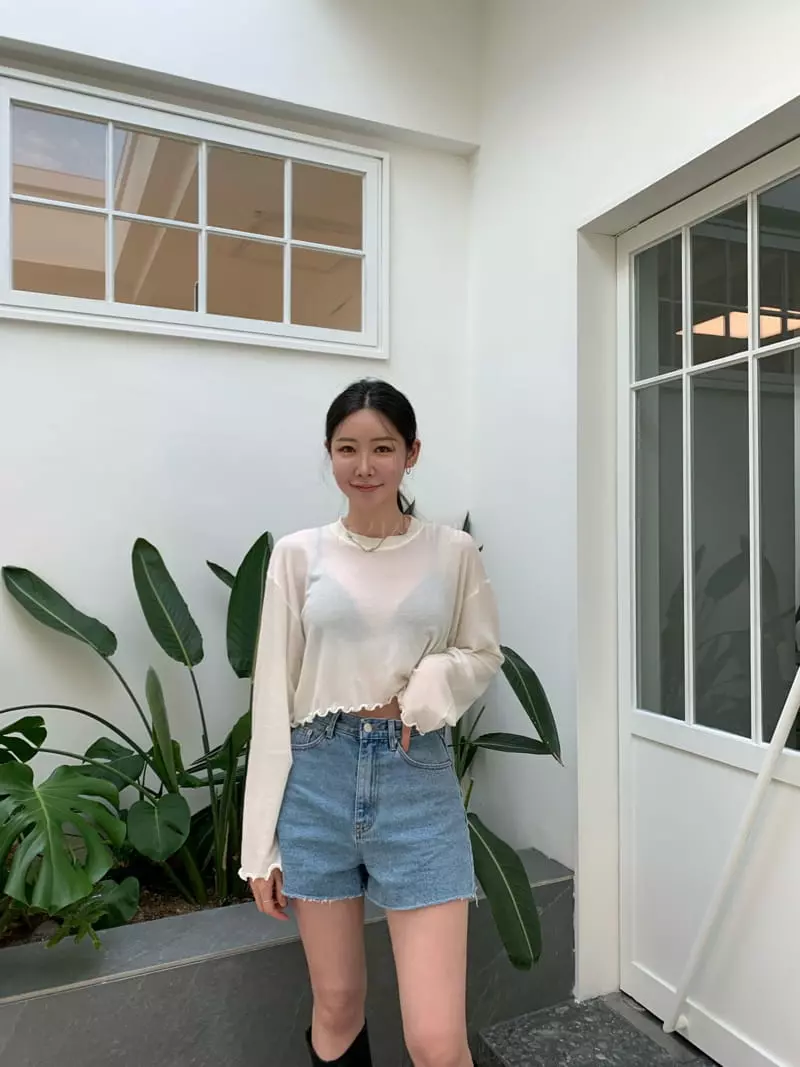 Betone - Korean Women Fashion - #momslook - Terry Crop Tee - 6