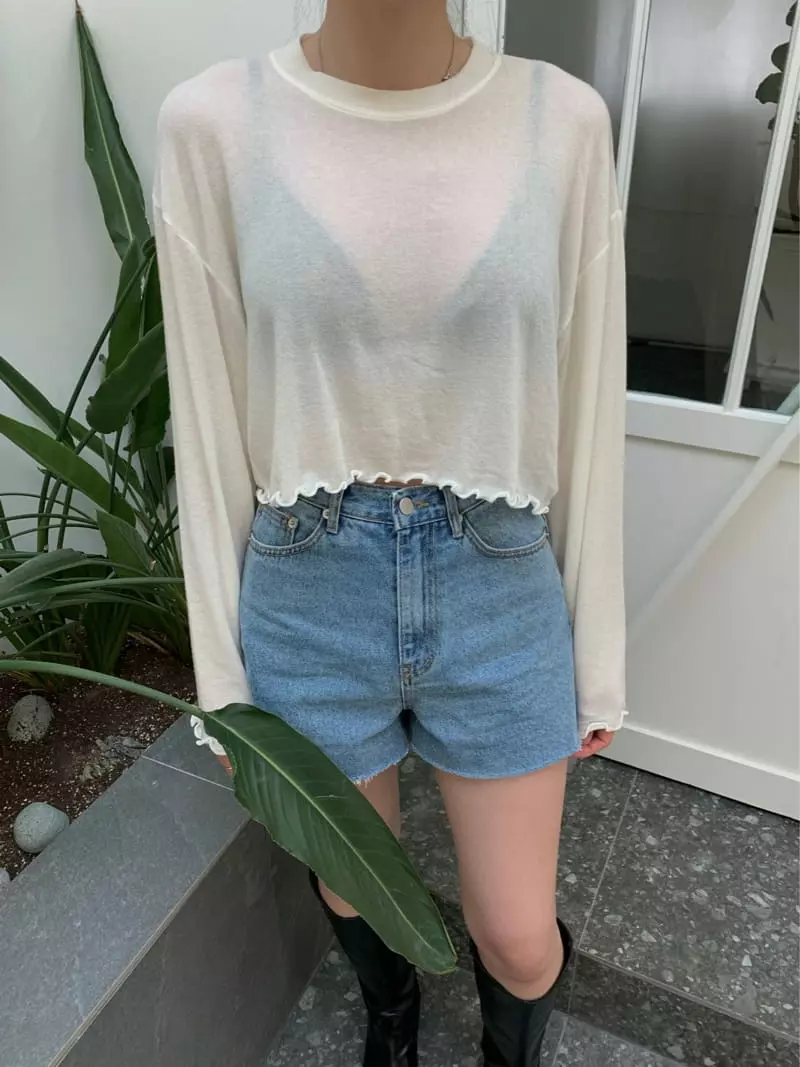 Betone - Korean Women Fashion - #momslook - Terry Crop Tee - 8