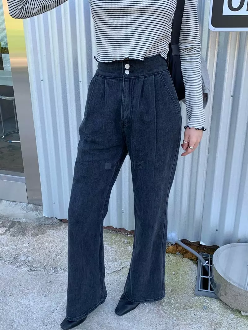 Betone - Korean Women Fashion - #momslook - Double Black Jeans