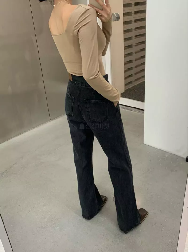 Betone - Korean Women Fashion - #momslook - Double Black Jeans - 10