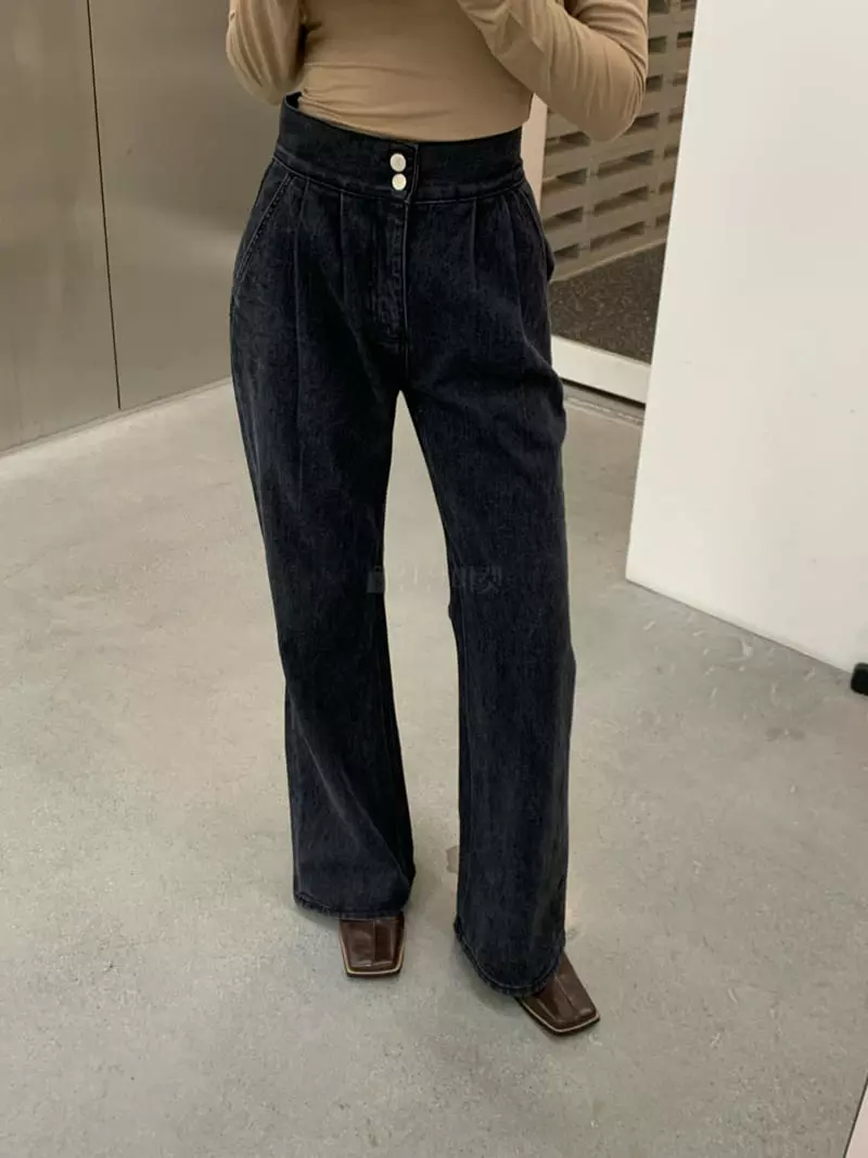Betone - Korean Women Fashion - #momslook - Double Black Jeans - 9