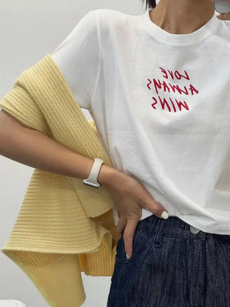 Betone - Korean Women Fashion - #womensfashion - Love Crop Tee - 4