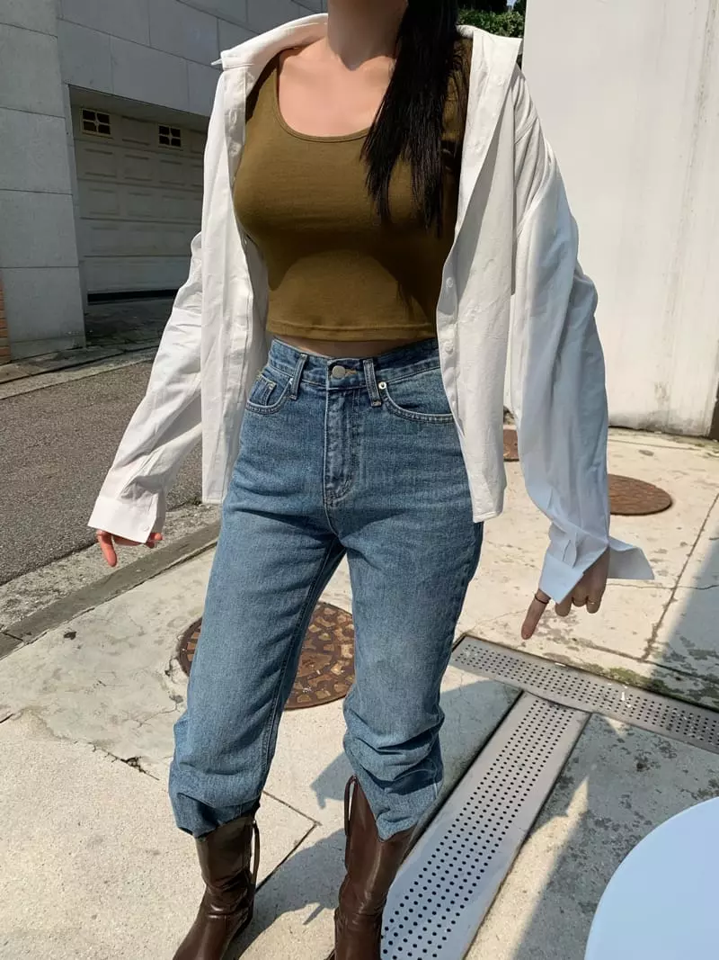 Betone - Korean Women Fashion - #momslook - U Neck Tee