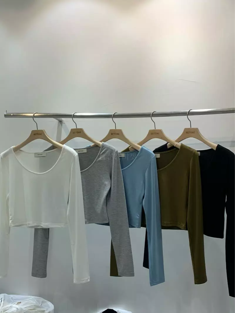 Betone - Korean Women Fashion - #momslook - U Neck Tee - 4