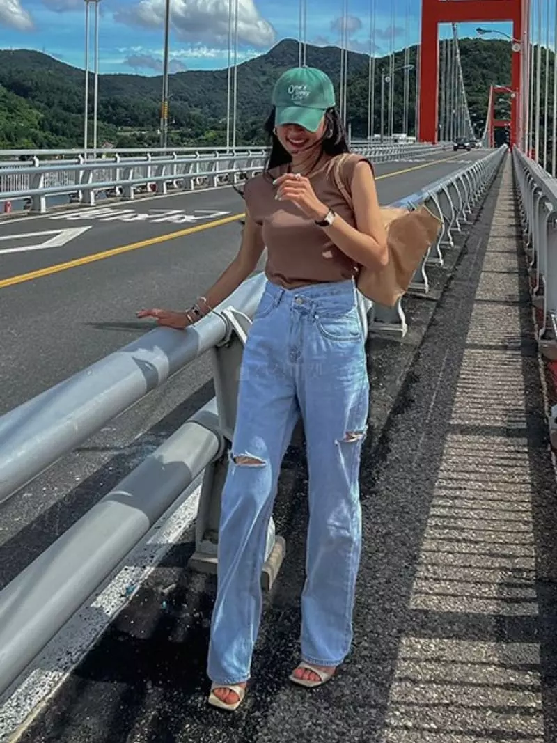 Betone - Korean Women Fashion - #womensfashion - Slit Denim Pants - 8