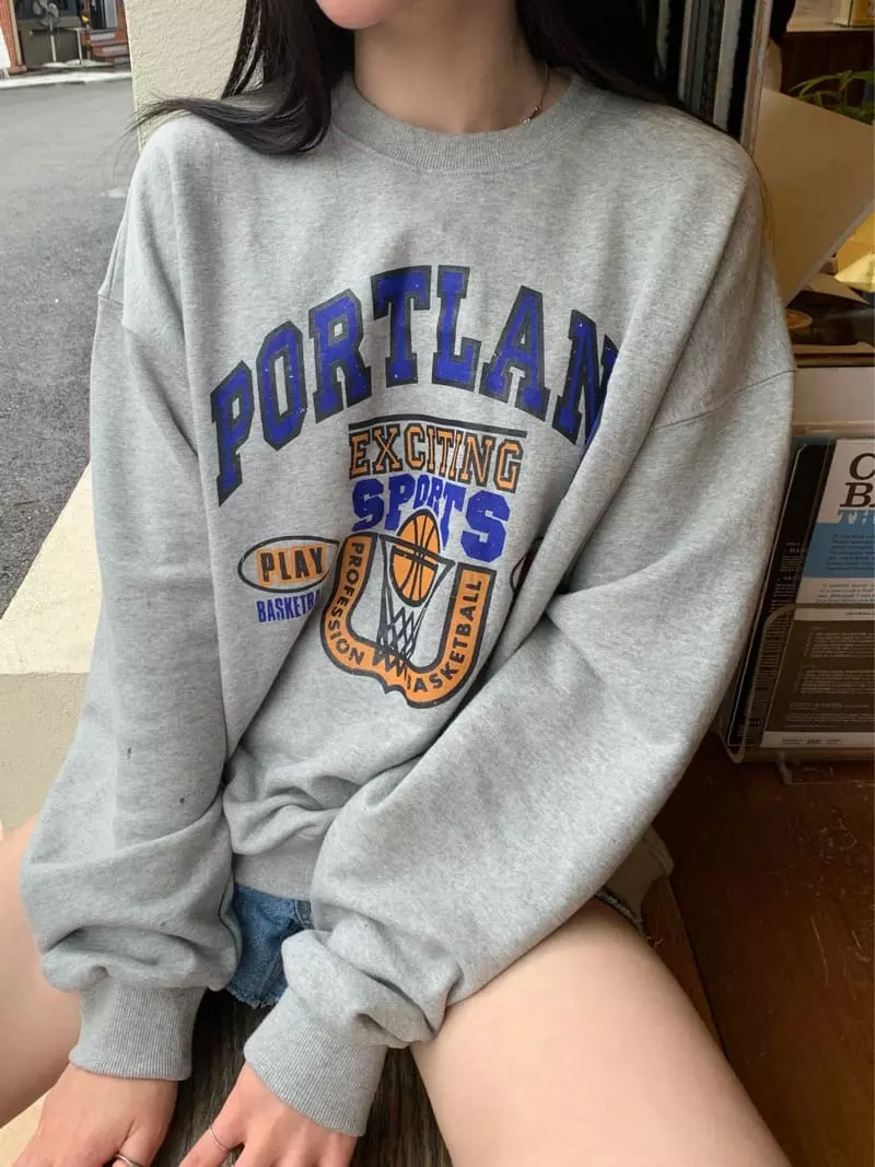 Betone - Korean Women Fashion - #womensfashion - Portland Sweatshirt - 2