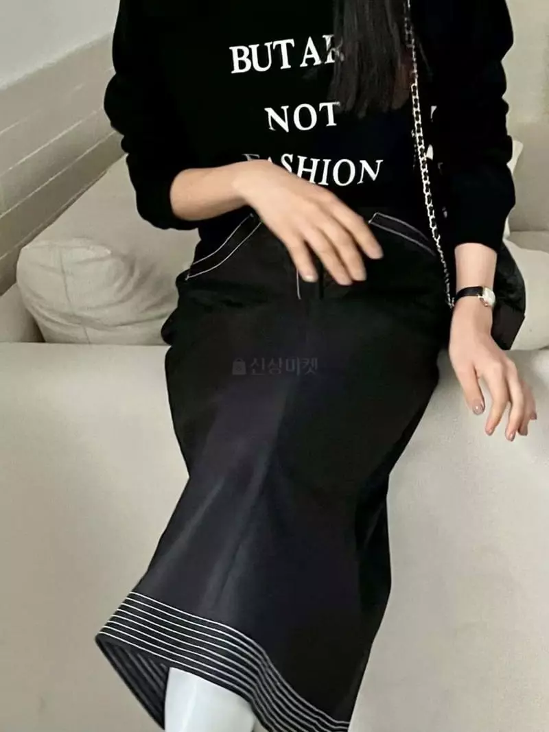 Binus - Korean Women Fashion - #momslook - Stitch Skirt - 7