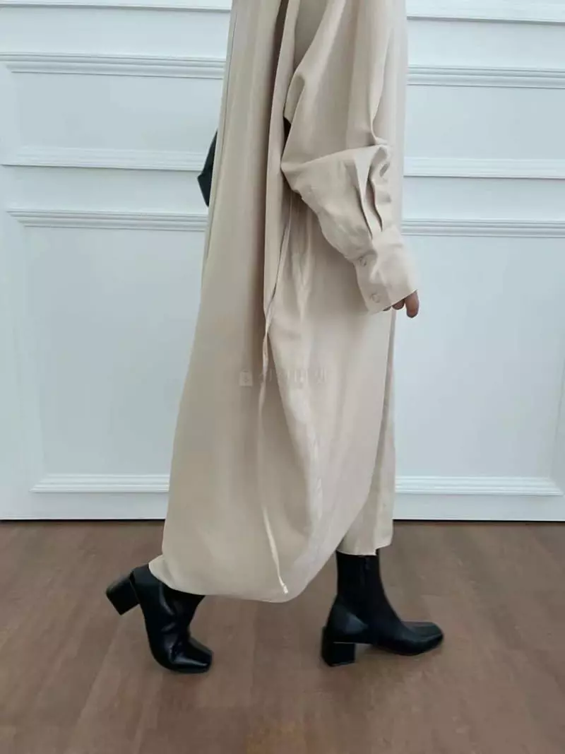 Binus - Korean Women Fashion - #momslook - Shirt Frill One-piece - 2