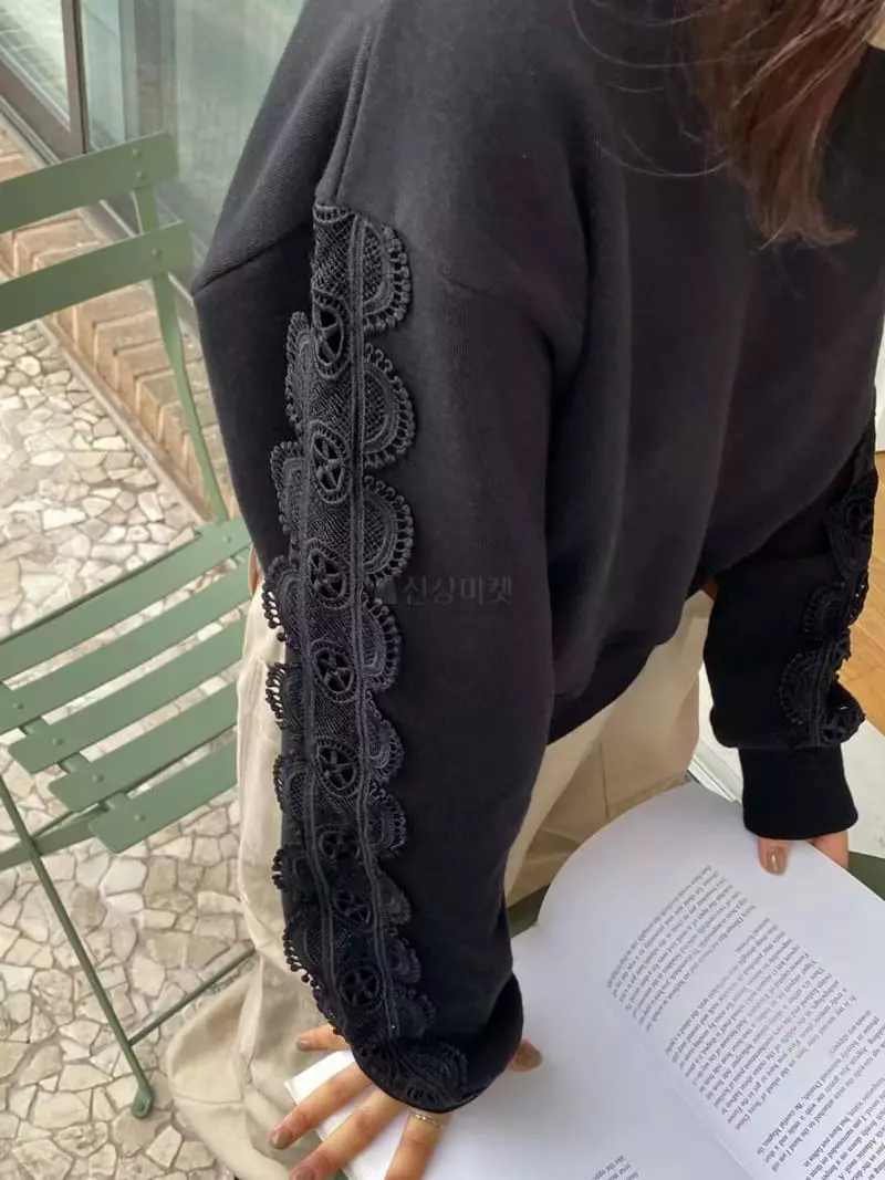 Binus - Korean Women Fashion - #momslook - Lace Sweatshirt - 9