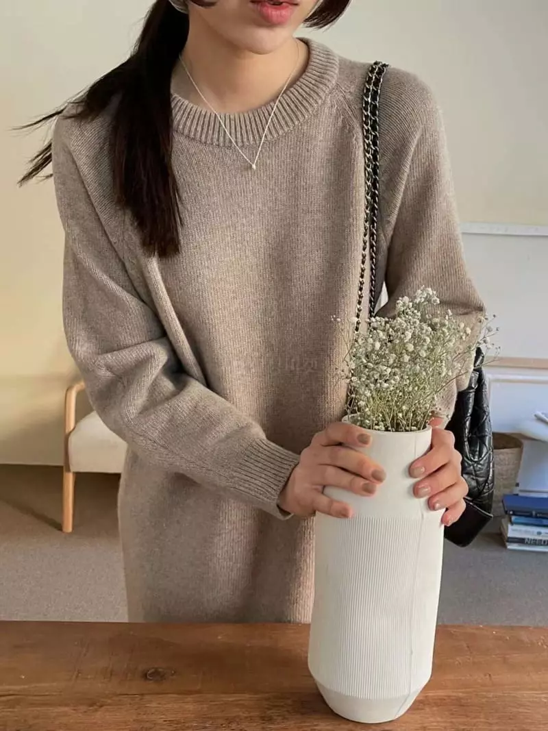 Binus - Korean Women Fashion - #momslook - Knit Long One-ppiece - 2