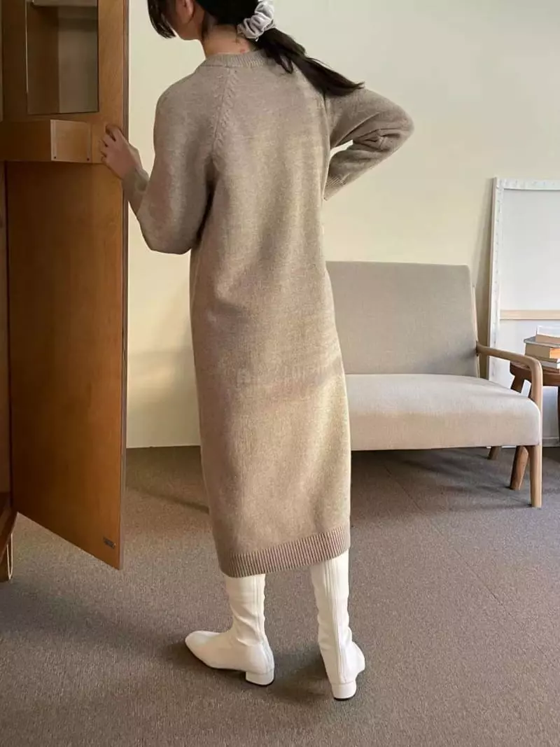 Binus - Korean Women Fashion - #momslook - Knit Long One-ppiece - 6