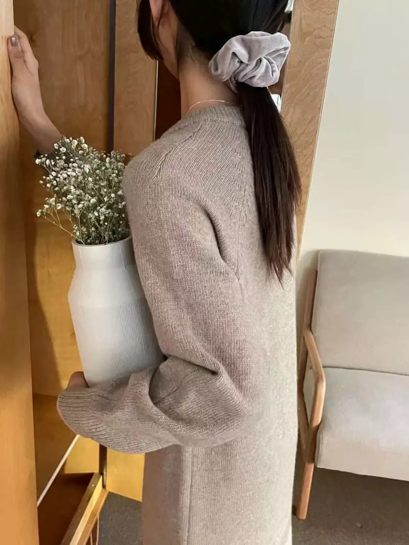 Binus - Korean Women Fashion - #momslook - Knit Long One-ppiece - 7