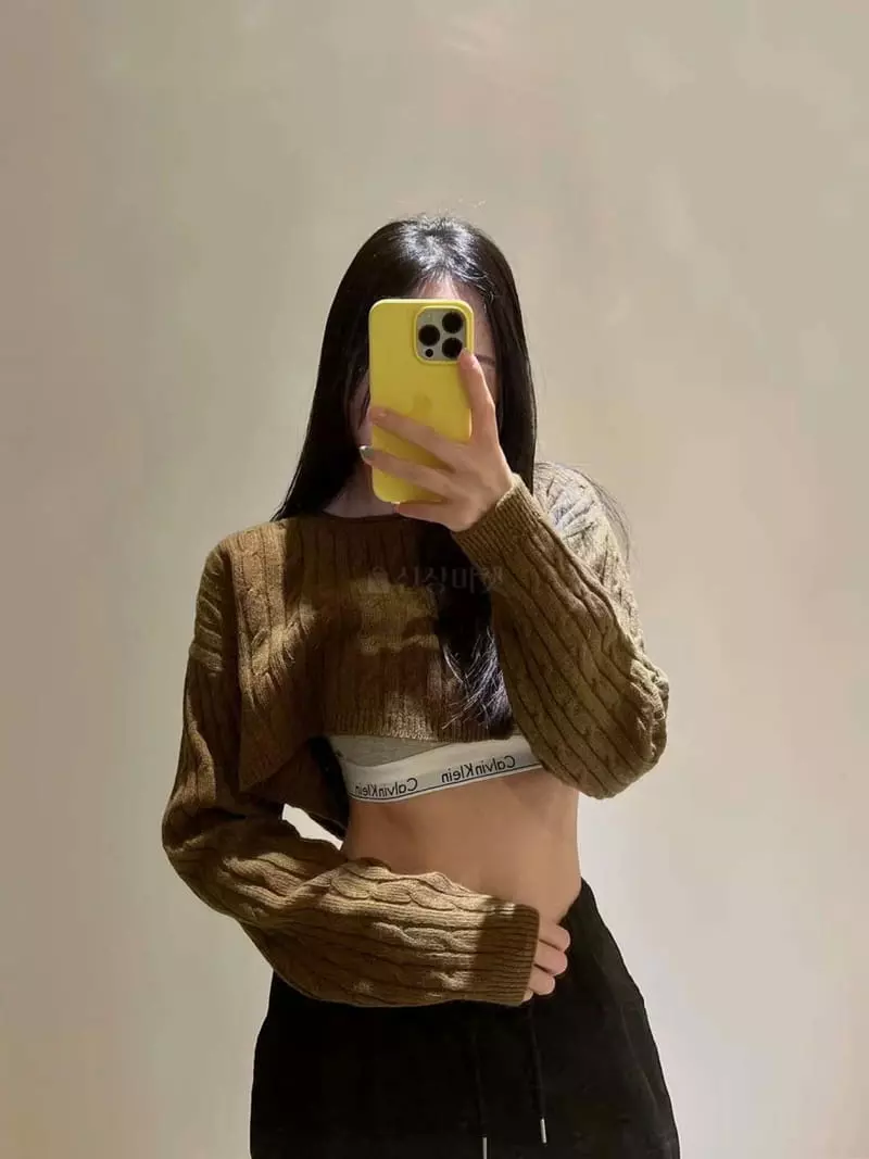 Binus - Korean Women Fashion - #momslook - Crop Knit Tee - 7