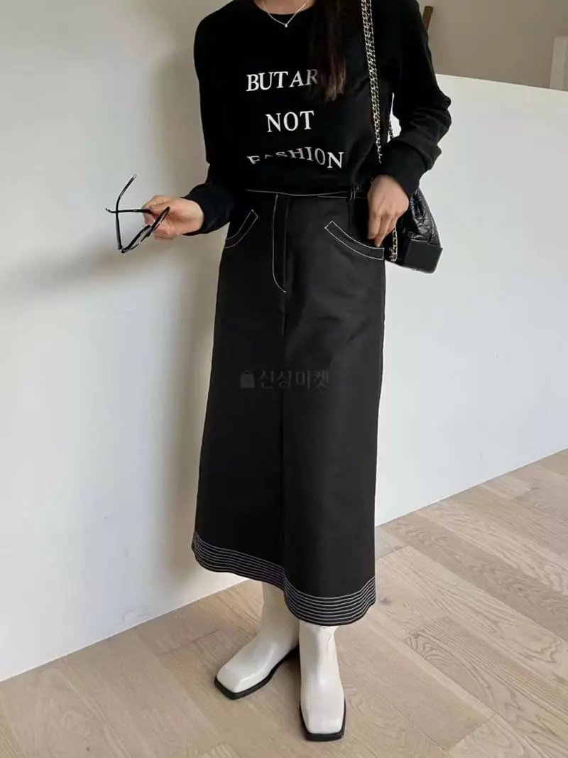 Binus - Korean Women Fashion - #womensfashion - Stitch Skirt - 6
