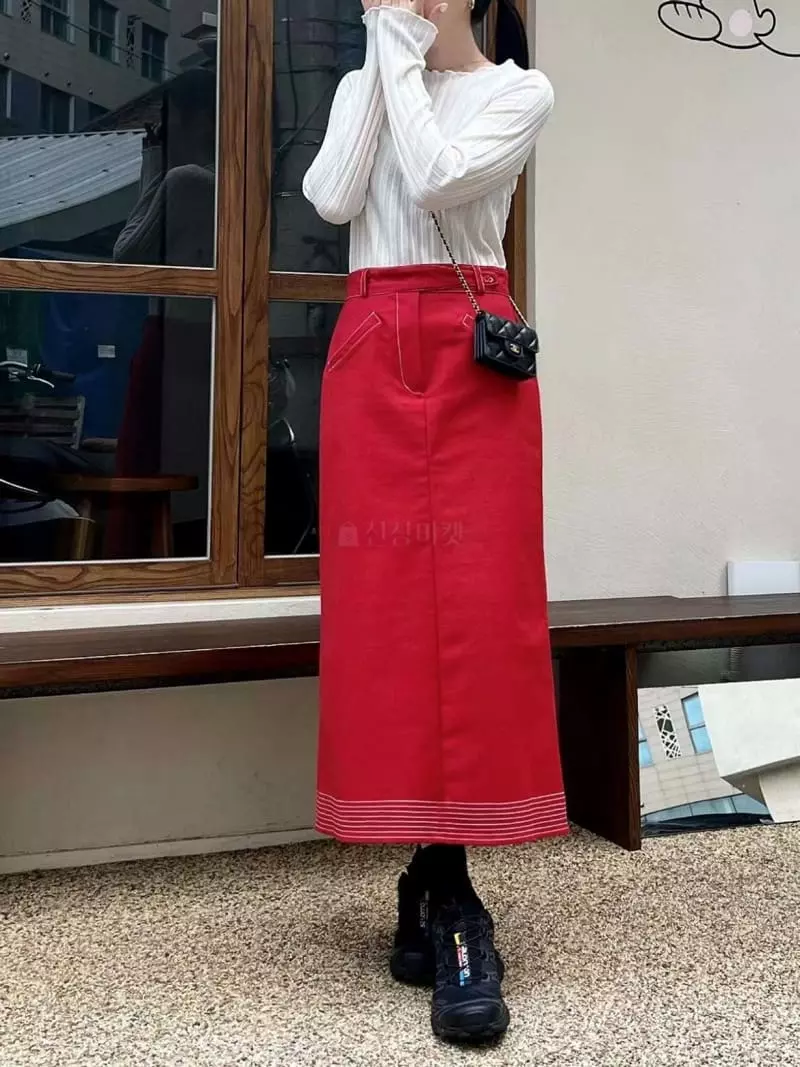 Binus - Korean Women Fashion - #womensfashion - Stitch Skirt - 8
