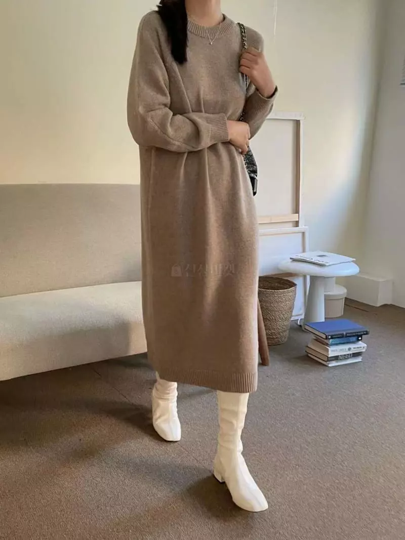 Binus - Korean Women Fashion - #womensfashion - Knit Long One-ppiece