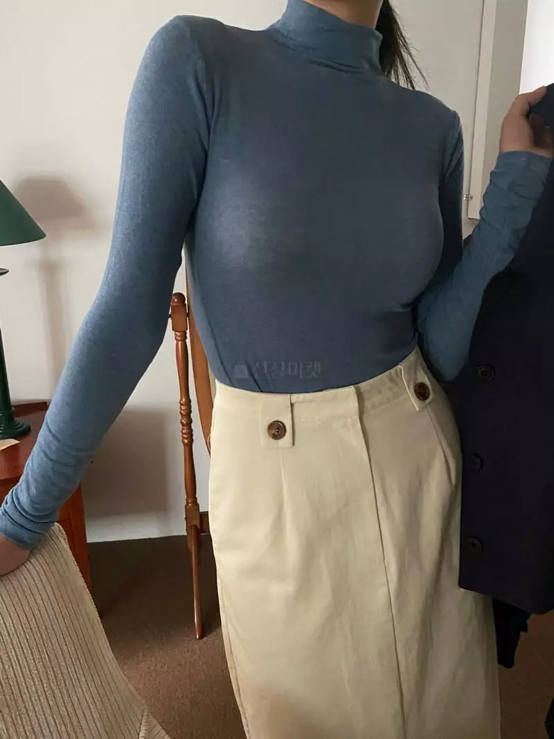Birthday - Korean Women Fashion - #momslook - Cash Turtleneckt Tee
