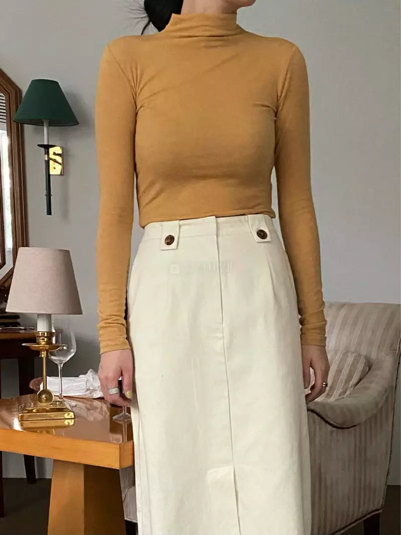 Birthday - Korean Women Fashion - #momslook - Cash Turtleneckt Tee - 3