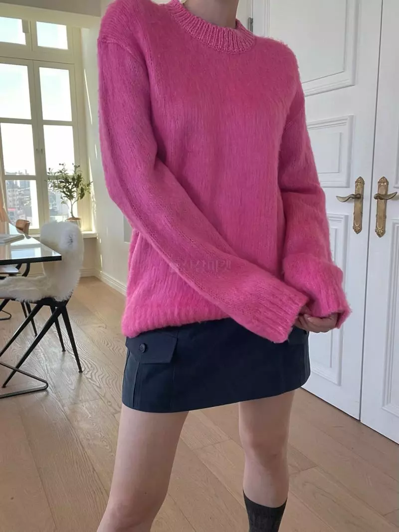 Birthday - Korean Women Fashion - #momslook - Color Brush Knit Tee - 2
