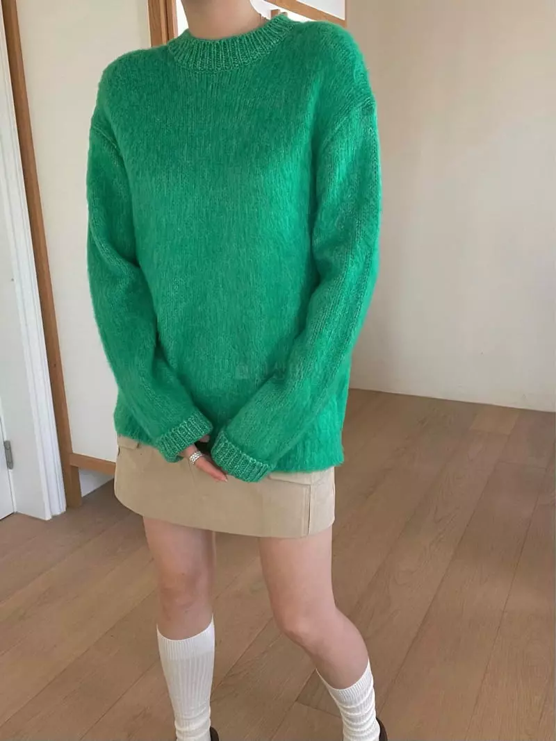 Birthday - Korean Women Fashion - #momslook - Color Brush Knit Tee - 6