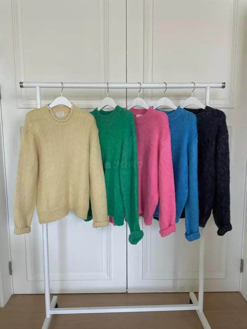 Birthday - Korean Women Fashion - #momslook - Color Brush Knit Tee - 9