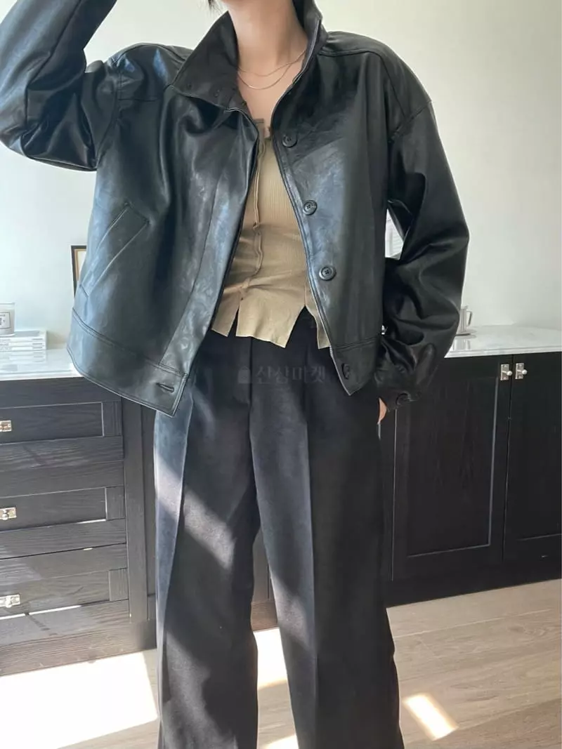 Birthday - Korean Women Fashion - #thatsdarling - Matin Leather Jumper
