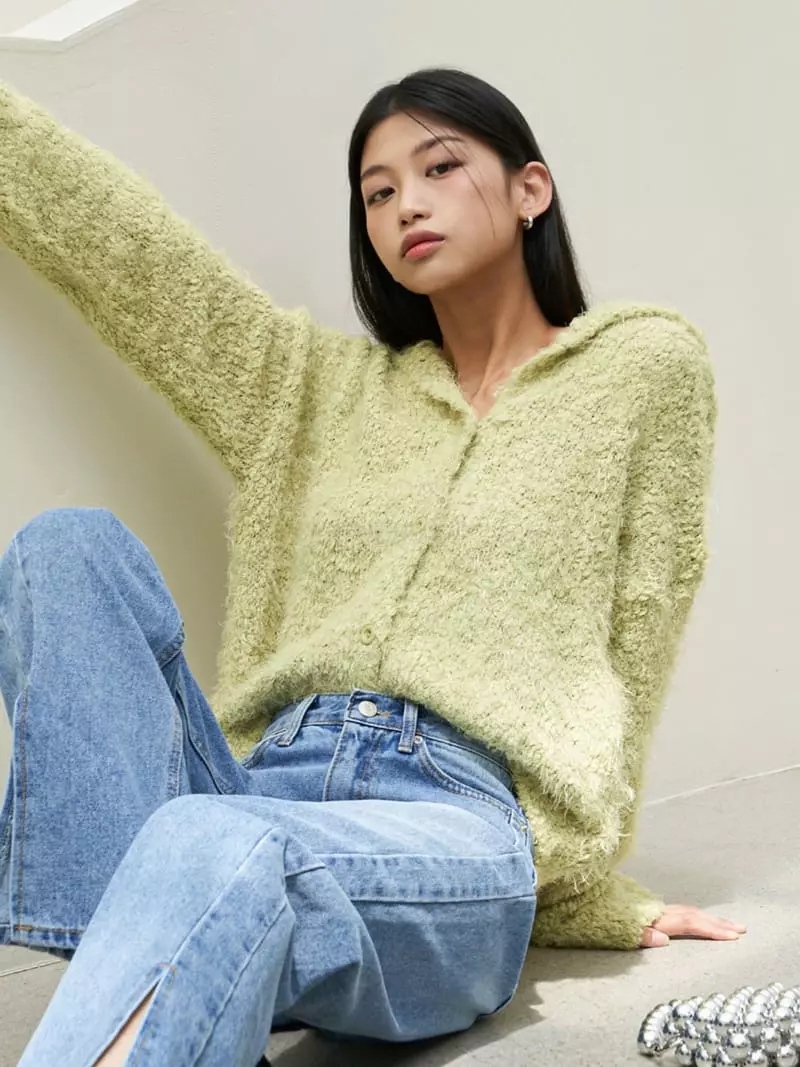 Birthday - Korean Women Fashion - #vintageinspired - Hime Knit Cardigan - 7