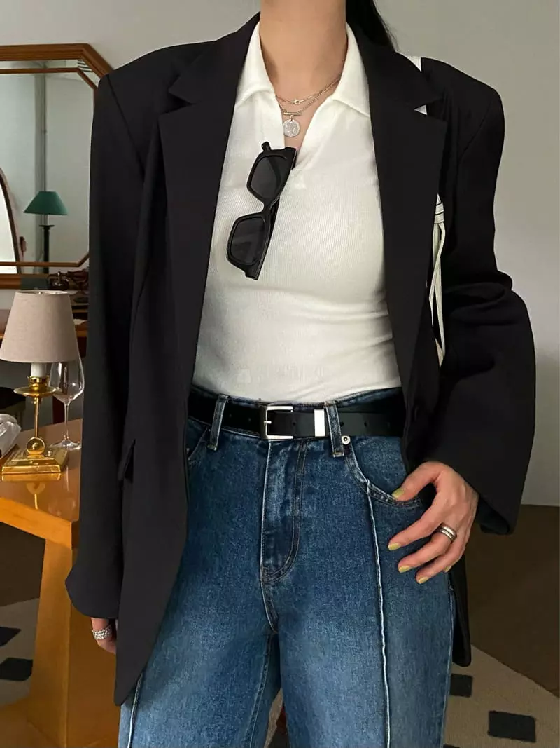 Birthday - Korean Women Fashion - #womensfashion - Mello Collar Tee - 3