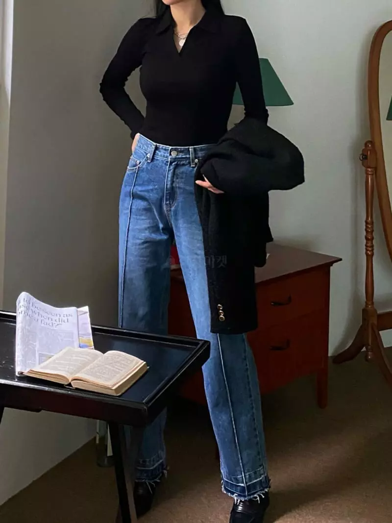 Birthday - Korean Women Fashion - #womensfashion - Mello Collar Tee - 7