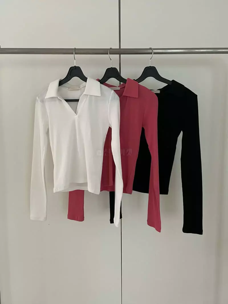 Birthday - Korean Women Fashion - #womensfashion - Mello Collar Tee - 9