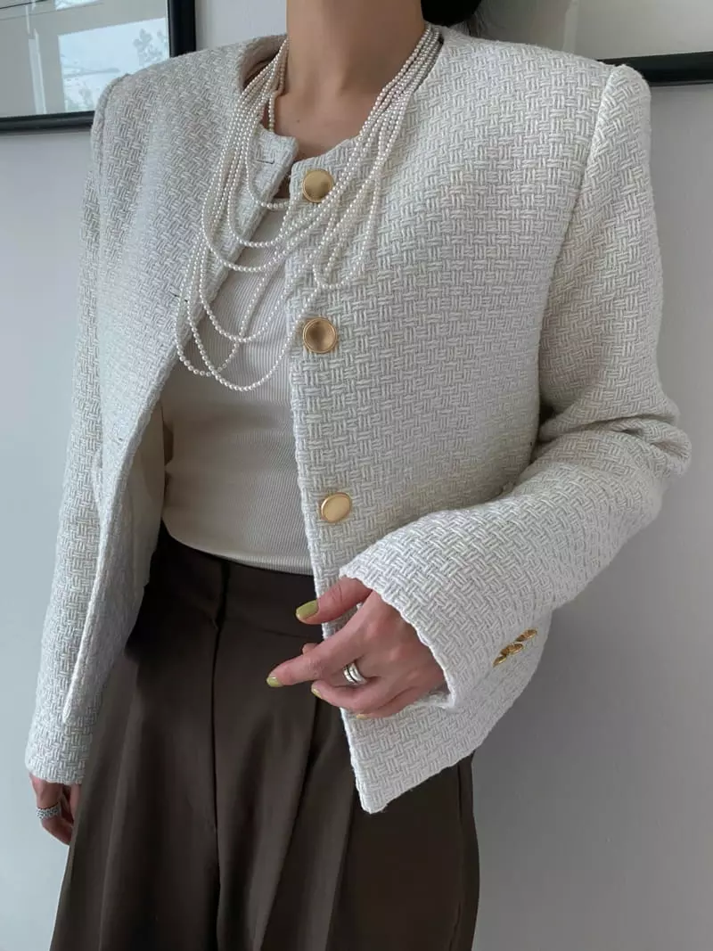 Birthday - Korean Women Fashion - #womensfashion - Share Twid Jacket - 8