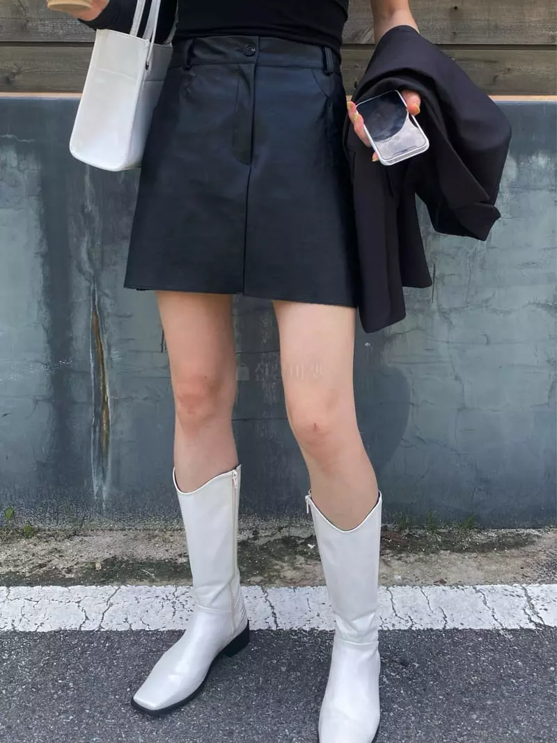 Birthday - Korean Women Fashion - #womensfashion - Scot Leather Deggi Skirt - 3