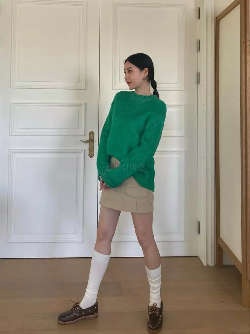 Birthday - Korean Women Fashion - #womensfashion - Color Brush Knit Tee