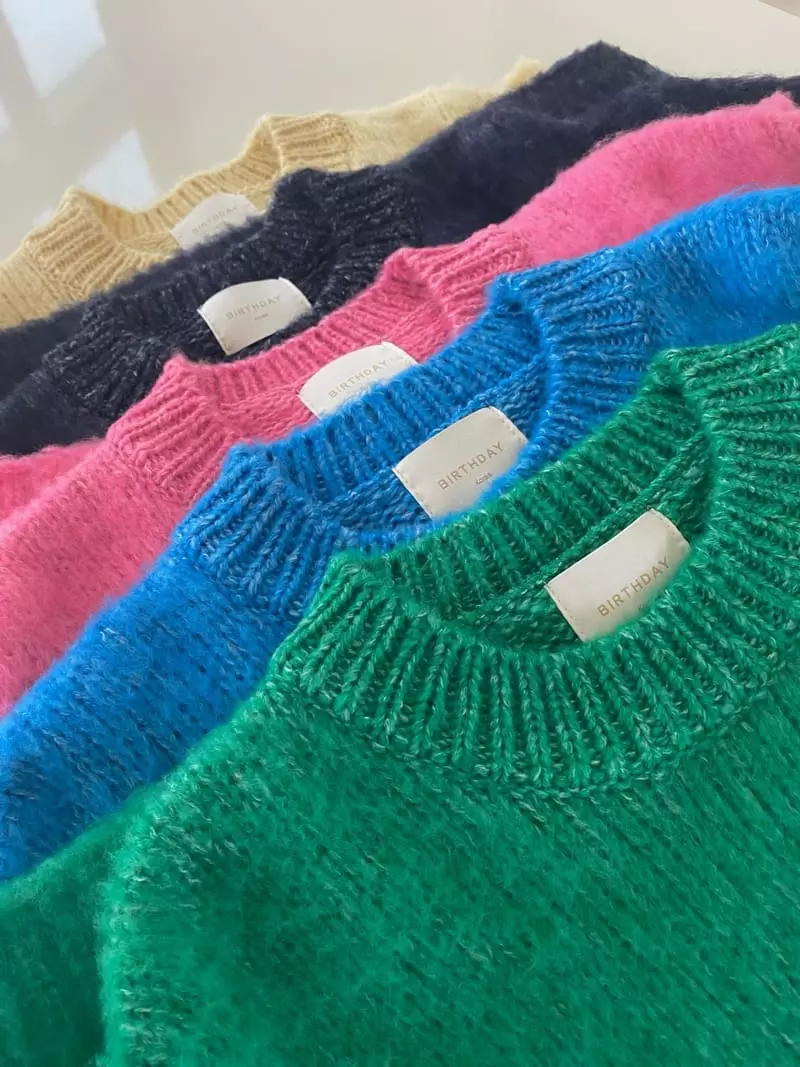 Birthday - Korean Women Fashion - #womensfashion - Color Brush Knit Tee - 11