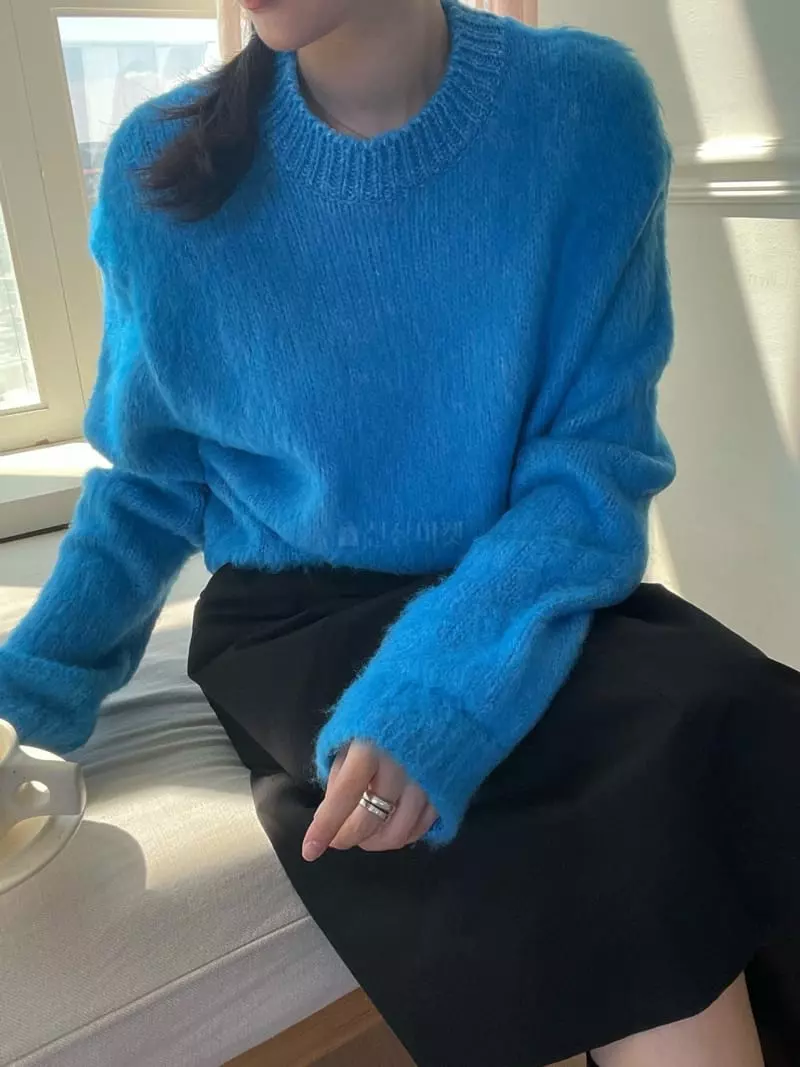 Birthday - Korean Women Fashion - #womensfashion - Color Brush Knit Tee - 3
