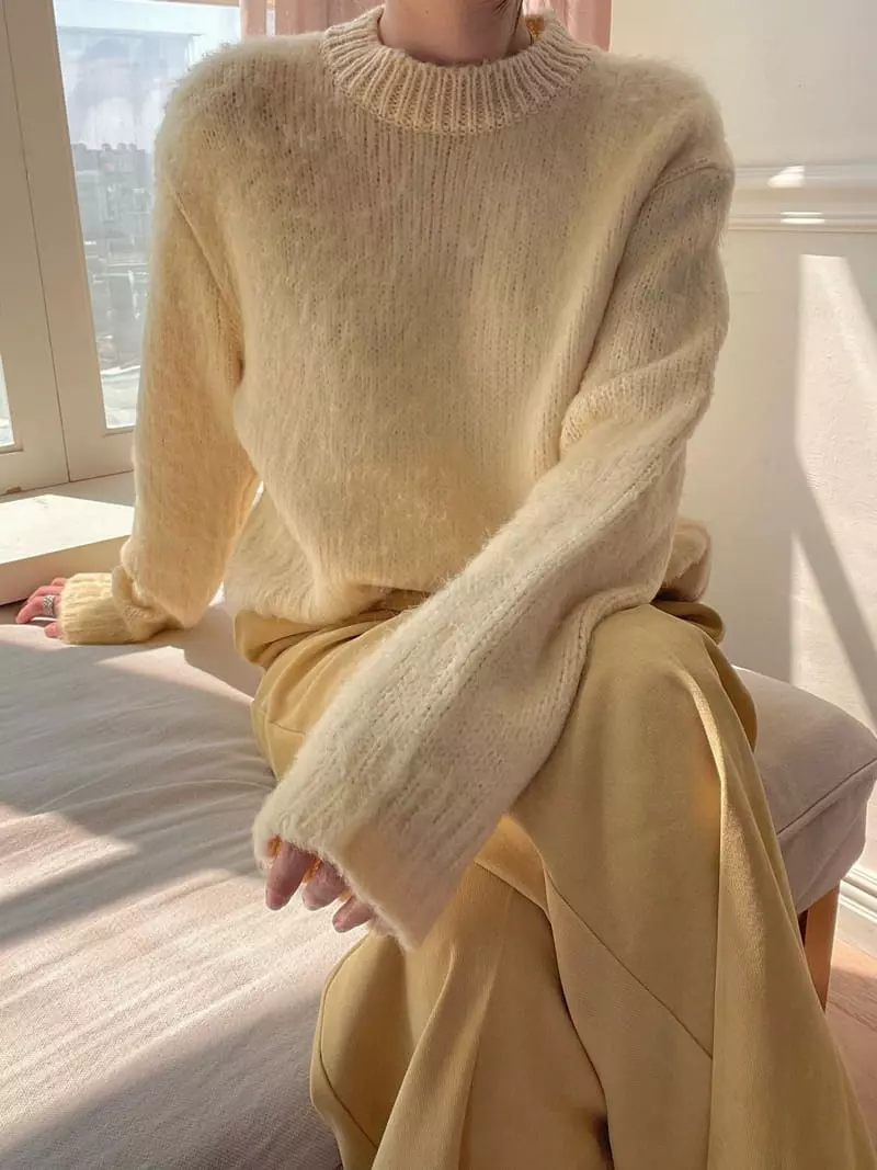 Birthday - Korean Women Fashion - #womensfashion - Color Brush Knit Tee - 5