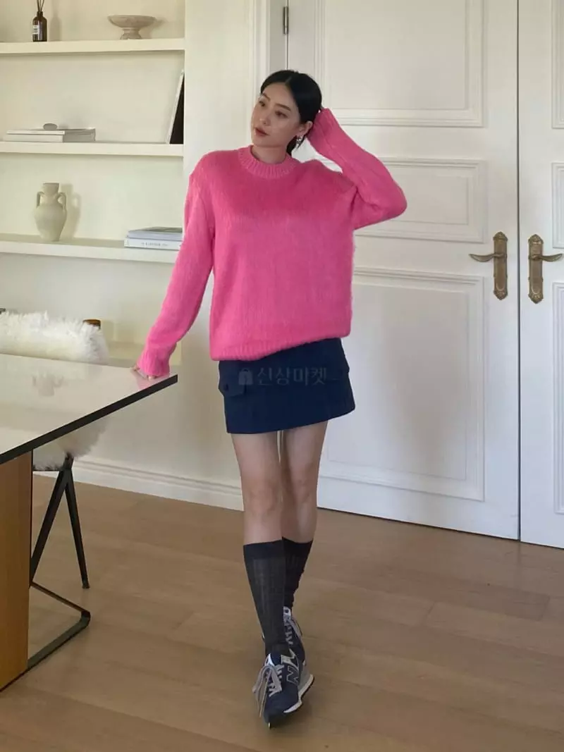 Birthday - Korean Women Fashion - #womensfashion - Color Brush Knit Tee - 7