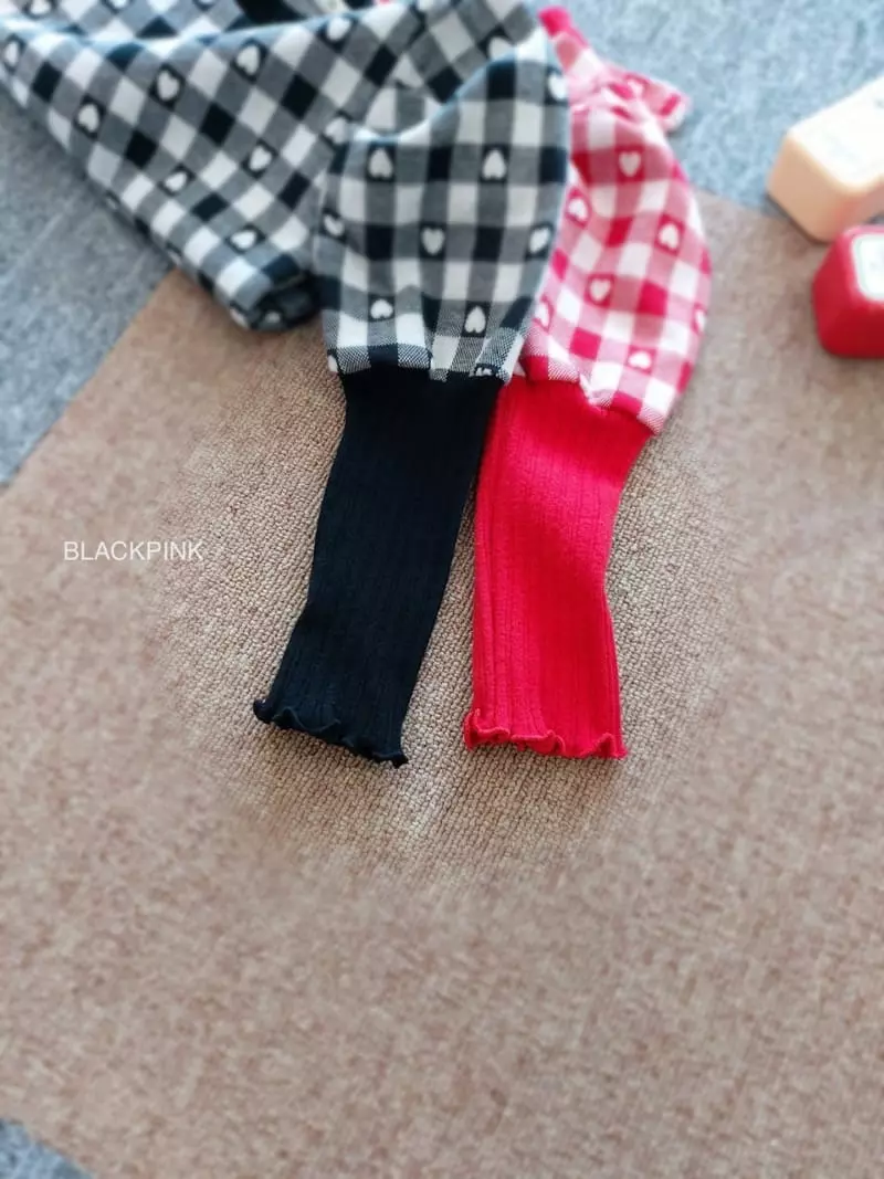 Black Pink - Korean Children Fashion - #Kfashion4kids - Heart Check Puff Tee - 12